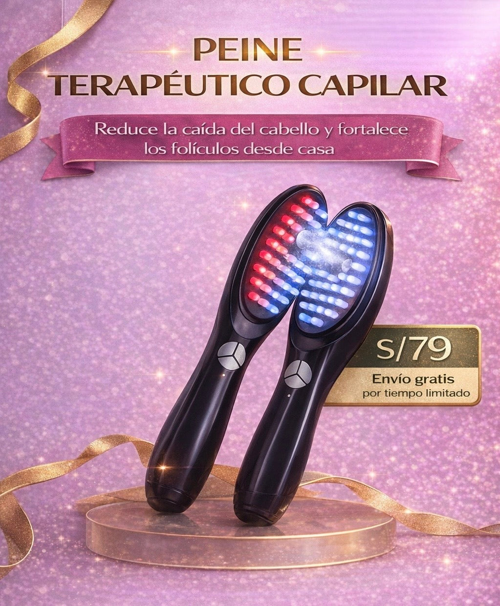 PEINE TERAPÉUTICO DE ESTIMULACIÓN CAPILAR