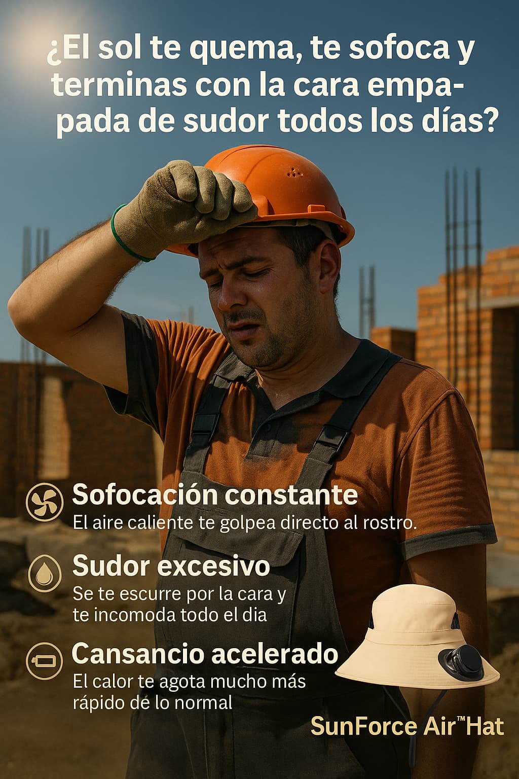 SOMBRERO CON VENTILADOR SOLAR ☀️