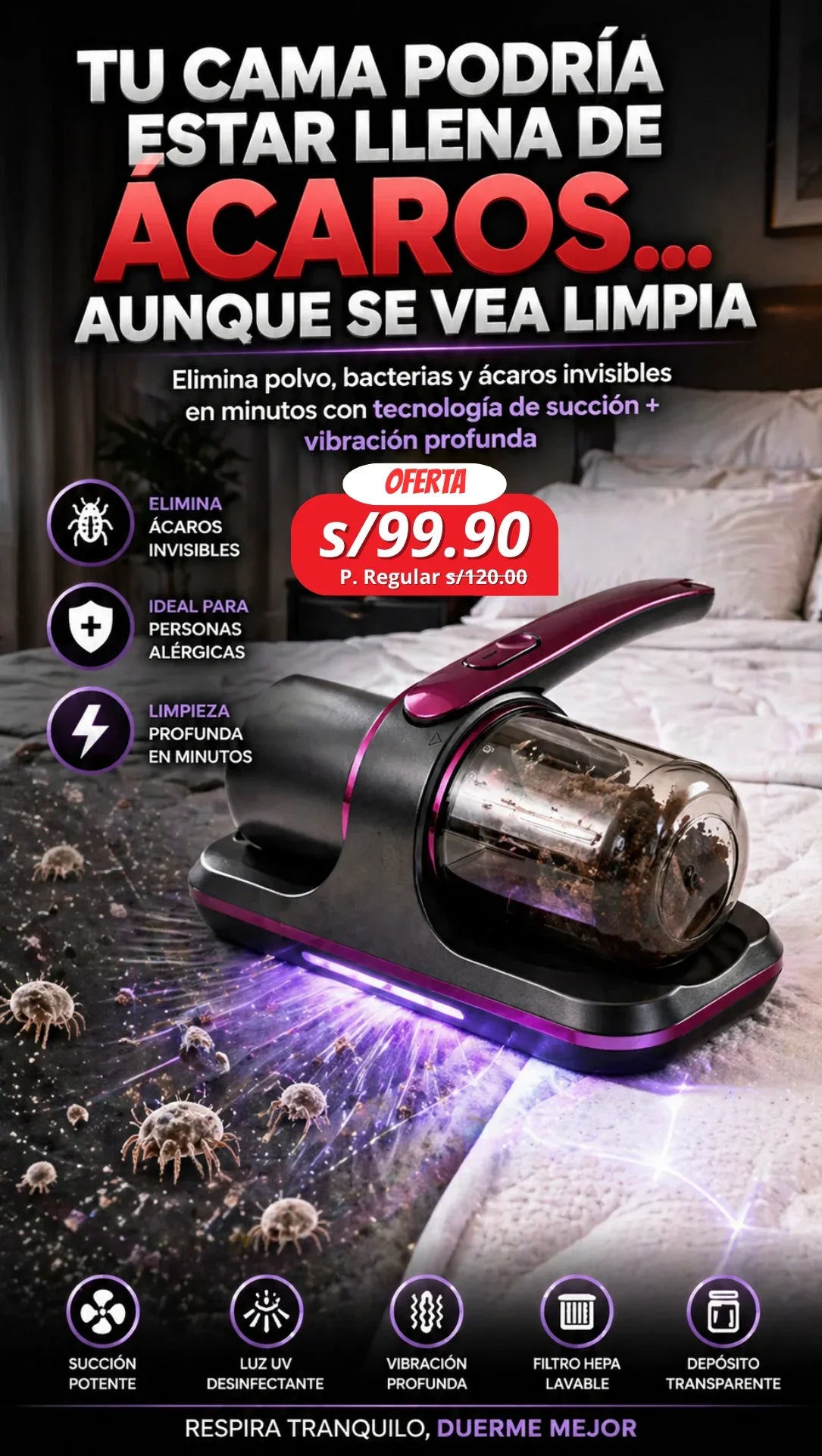 ASPIRADORA ANTI ACAROS