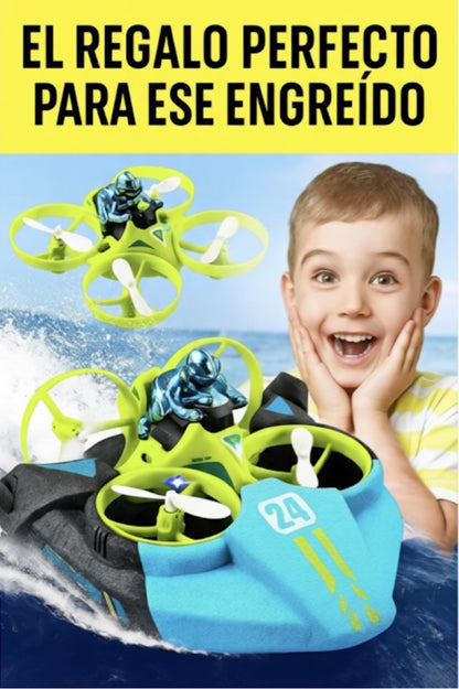 🚀Moto  Drone 3 en 1 Acuático, Terrestre y Aéreo 360°