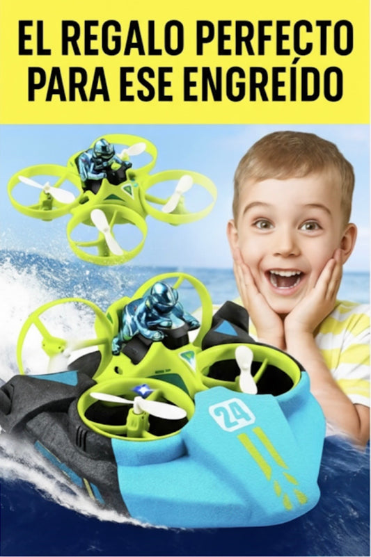 🚀 Drone 3 en 1 Acuático, Terrestre y Aéreo 360°